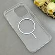 قاب گوشی iPhone 14 Pro Max آیفون اورجینال طلقی شیشه ای شفاف ایربگ دار کپسولی مگ سیف دار Magnetic صورتی کد 155176