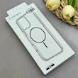قاب گوشی iPhone 15 Pro Max آیفون اورجینال طلقی شیشه ای شفاف ایربگ دار کپسولی مگ سیف دار Magnetic مشکی کد 155178