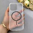 قاب گوشی iPhone 15 Pro Max آیفون اورجینال طلقی شیشه ای شفاف ایربگ دار کپسولی مگ سیف دار Magnetic مشکی کد 155178