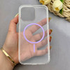 قاب گوشی iPhone 15 Pro Max آیفون اورجینال طلقی شیشه ای شفاف ایربگ دار کپسولی مگ سیف دار Magnetic یاسی کد 155179
