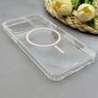 قاب گوشی iPhone 15 Pro Max آیفون اورجینال طلقی شیشه ای شفاف ایربگ دار کپسولی مگ سیف دار Magnetic صورتی کد 155182