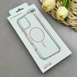 قاب گوشی iPhone 15 Pro Max آیفون اورجینال طلقی شیشه ای شفاف ایربگ دار کپسولی مگ سیف دار Magnetic صورتی کد 155182