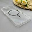 قاب گوشی iPhone 16 Pro Max آیفون اورجینال طلقی شیشه ای شفاف ایربگ دار کپسولی مگ سیف دار Magnetic مشکی کد 155187