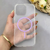 قاب گوشی iPhone 16 Pro Max آیفون اورجینال طلقی شیشه ای شفاف ایربگ دار کپسولی مگ سیف دار Magnetic یاسی کد 155190