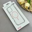 قاب گوشی iPhone 16 Pro آیفون اورجینال طلقی شیشه ای شفاف ایربگ دار کپسولی مگ سیف دار Magnetic صورتی کد 155194