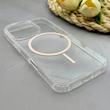 قاب گوشی iPhone 16 Pro آیفون اورجینال طلقی شیشه ای شفاف ایربگ دار کپسولی مگ سیف دار Magnetic صورتی کد 155194