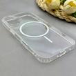 قاب گوشی iPhone 16 آیفون اورجینال طلقی شیشه ای شفاف ایربگ دار کپسولی مگ سیف دار Magnetic سفید کد 155199