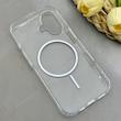 قاب گوشی iPhone 16 آیفون اورجینال طلقی شیشه ای شفاف ایربگ دار کپسولی مگ سیف دار Magnetic سفید کد 155199