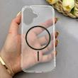 قاب گوشی iPhone 16 آیفون اورجینال طلقی شیشه ای شفاف ایربگ دار کپسولی مگ سیف دار Magnetic مشکی کد 155200