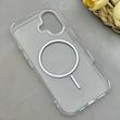 قاب گوشی iPhone 16 آیفون اورجینال طلقی شیشه ای شفاف ایربگ دار کپسولی مگ سیف دار Magnetic مشکی کد 155200