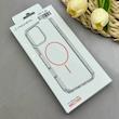 قاب گوشی iPhone 16 آیفون اورجینال طلقی شیشه ای شفاف ایربگ دار کپسولی مگ سیف دار Magnetic صورتی کد 155201