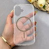 قاب گوشی iPhone 16 آیفون اورجینال طلقی شیشه ای شفاف ایربگ دار کپسولی مگ سیف دار Magnetic قهوه ای کد 155204