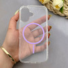 قاب گوشی iPhone 16 آیفون اورجینال طلقی شیشه ای شفاف ایربگ دار کپسولی مگ سیف دار Magnetic یاسی کد 155205