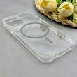 قاب گوشی iPhone 15 آیفون اورجینال طلقی شیشه ای شفاف ایربگ دار کپسولی مگ سیف دار Magnetic طوسی کد 155207