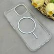 قاب گوشی iPhone 15 آیفون اورجینال طلقی شیشه ای شفاف ایربگ دار کپسولی مگ سیف دار Magnetic طوسی کد 155207