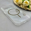 قاب گوشی iPhone 15 آیفون اورجینال طلقی شیشه ای شفاف ایربگ دار کپسولی مگ سیف دار Magnetic قهوه ای کد 155209