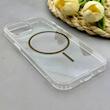 قاب گوشی iPhone 15 آیفون اورجینال طلقی شیشه ای شفاف ایربگ دار کپسولی مگ سیف دار Magnetic قهوه ای کد 155209
