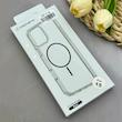 قاب گوشی iPhone 15 آیفون اورجینال طلقی شیشه ای شفاف ایربگ دار کپسولی مگ سیف دار Magnetic مشکی کد 155212