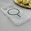 قاب گوشی iPhone 17 آیفون اورجینال طلقی شیشه ای شفاف ایربگ دار کپسولی مگ سیف دار Magnetic مشکی کد 155213