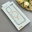 قاب گوشی iPhone 17 آیفون اورجینال طلقی شیشه ای شفاف ایربگ دار کپسولی مگ سیف دار Magnetic نارنجی کد 155214