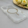 قاب گوشی iPhone 17 آیفون اورجینال طلقی شیشه ای شفاف ایربگ دار کپسولی مگ سیف دار Magnetic قهوه ای کد 155215