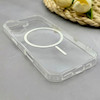 قاب گوشی iPhone 17 آیفون اورجینال طلقی شیشه ای شفاف ایربگ دار کپسولی مگ سیف دار Magnetic سفید کد 155217