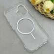قاب گوشی iPhone 17 آیفون اورجینال طلقی شیشه ای شفاف ایربگ دار کپسولی مگ سیف دار Magnetic سفید کد 155217