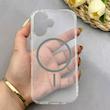 قاب گوشی iPhone 17 آیفون اورجینال طلقی شیشه ای شفاف ایربگ دار کپسولی مگ سیف دار Magnetic طوسی کد 155218