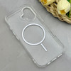 قاب گوشی iPhone 17 آیفون اورجینال طلقی شیشه ای شفاف ایربگ دار کپسولی مگ سیف دار Magnetic صورتی کد 155219