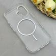 قاب گوشی iPhone 17 آیفون اورجینال طلقی شیشه ای شفاف ایربگ دار کپسولی مگ سیف دار Magnetic صورتی کد 155219