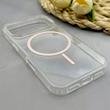 قاب گوشی iPhone 17 Pro آیفون اورجینال طلقی شیشه ای شفاف ایربگ دار کپسولی مگ سیف دار Magnetic صورتی کد 155220