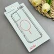 قاب گوشی iPhone 17 Pro آیفون اورجینال طلقی شیشه ای شفاف ایربگ دار کپسولی مگ سیف دار Magnetic صورتی کد 155220