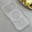 قاب گوشی iPhone 17 Pro آیفون اورجینال طلقی شیشه ای شفاف ایربگ دار کپسولی مگ سیف دار Magnetic صورتی کد 155220