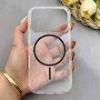 قاب گوشی iPhone 17 Pro آیفون اورجینال طلقی شیشه ای شفاف ایربگ دار کپسولی مگ سیف دار Magnetic مشکی کد 155225