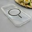 قاب گوشی iPhone 17 Pro آیفون اورجینال طلقی شیشه ای شفاف ایربگ دار کپسولی مگ سیف دار Magnetic مشکی کد 155225