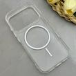 قاب گوشی iPhone 17 Pro آیفون اورجینال طلقی شیشه ای شفاف ایربگ دار کپسولی مگ سیف دار Magnetic سفید کد 155226