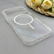 قاب گوشی iPhone 17 Pro Max آیفون اورجینال طلقی شیشه ای شفاف ایربگ دار کپسولی مگ سیف دار Magnetic سفید کد 155227