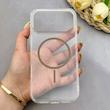 قاب گوشی iPhone 17 Pro Max آیفون اورجینال طلقی شیشه ای شفاف ایربگ دار کپسولی مگ سیف دار Magnetic قهوه ای کد 155230