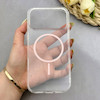 قاب گوشی iPhone 17 Pro Max آیفون اورجینال طلقی شیشه ای شفاف ایربگ دار کپسولی مگ سیف دار Magnetic صورتی کد 155233
