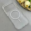 قاب گوشی iPhone 17 Pro Max آیفون اورجینال طلقی شیشه ای شفاف ایربگ دار کپسولی مگ سیف دار Magnetic صورتی کد 155233