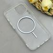 قاب گوشی iPhone 13 - iPhone 14 آیفون اورجینال طلقی شیشه ای شفاف ایربگ دار کپسولی مگ سیف دار Magnetic طوسی کد 155236