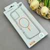 قاب گوشی iPhone 13 - iPhone 14 آیفون اورجینال طلقی شیشه ای شفاف ایربگ دار کپسولی مگ سیف دار Magnetic نارنجی کد 155238
