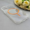 قاب گوشی iPhone 13 - iPhone 14 آیفون اورجینال طلقی شیشه ای شفاف ایربگ دار کپسولی مگ سیف دار Magnetic نارنجی کد 155238