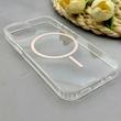 قاب گوشی iPhone 13 - iPhone 14 آیفون اورجینال طلقی شیشه ای شفاف ایربگ دار کپسولی مگ سیف دار Magnetic صورتی کد 155239