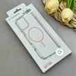 قاب گوشی iPhone 13 - iPhone 14 آیفون اورجینال طلقی شیشه ای شفاف ایربگ دار کپسولی مگ سیف دار Magnetic صورتی کد 155239