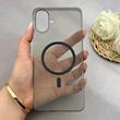 قاب گوشی Galaxy A07 سامسونگ فول طلقی مگ سیف دار شفاف کریستالی اورجینال AVA شیشه ای مشکی کد 156382