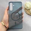 قاب گوشی Galaxy S24 FE سامسونگ فول طلقی مگ سیف دار شفاف کریستالی اورجینال AVA شیشه ای سرمه ای کد 156411