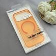 قاب گوشی iPhone 17 Pro آیفون فول طلقی مگ سیف دار شفاف کریستالی اورجینال AVA شیشه ای نارنجی کد 156449