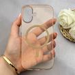 قاب گوشی iPhone 17 آیفون فول طلقی مگ سیف دار شفاف کریستالی اورجینال AVA شیشه ای نسکافه ای کد 156453