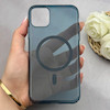 قاب گوشی iPhone 11 آیفون فول طلقی مگ سیف دار شفاف کریستالی اورجینال AVA شیشه ای سرمه ای کد 156458